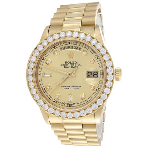rolex president gold with diamonds price